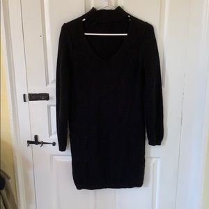 Black mini sweater dress